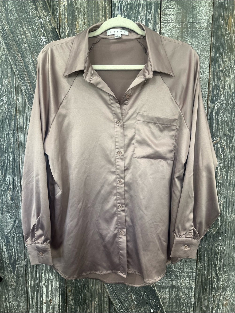 Hyfve Satin Button-Up Shirt